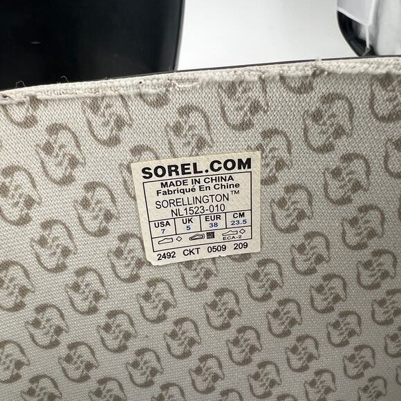 Sorel Sorellington Tall Slip On Rain Boots Women’s Size 7 Black Waterproof - Picture 6 of 8